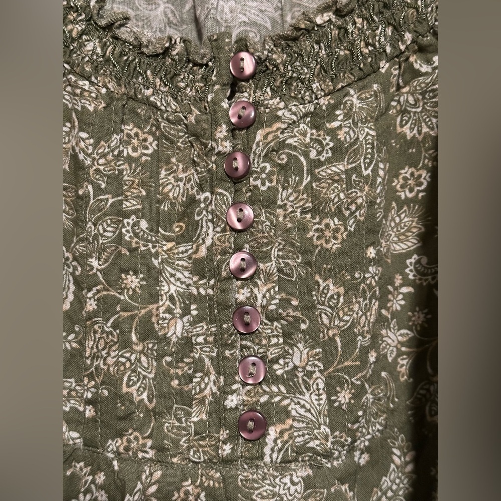 Women’s Faded Glory Floral Green Tunic - Picture 2 of 5